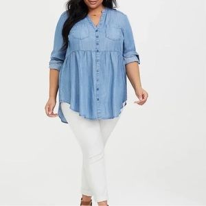 TORRID Emma Chambray Babydoll Tunic size 2